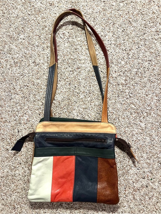 Handbags - Vintage Colorblock Multicolor Leather Crossbody Bag